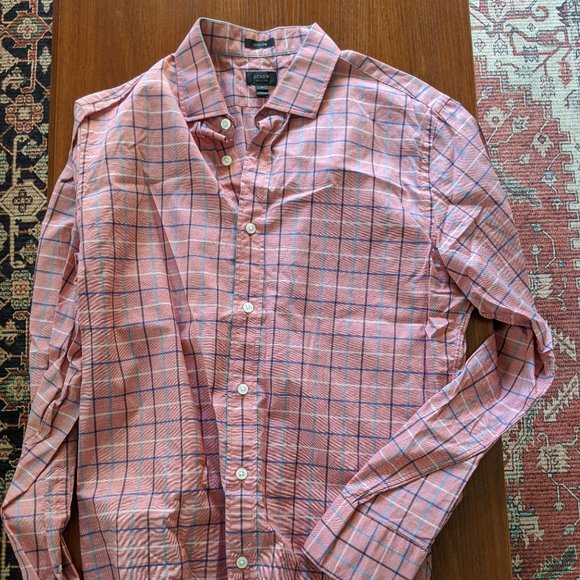 J Crew Ludlow Slim Red Checkered Dress Shirt - Med - Picture 1 of 3